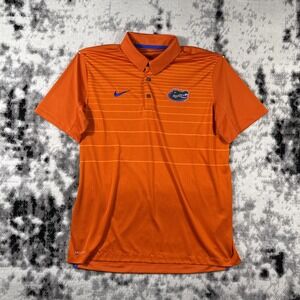Nike Florida Gators Polo Shirt Mens Size Large Orange Performance Preppy Stretch